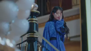 Blue Chain-print Wrap Dress worn by Jang Man Wol (IU) in Hotel Del Luna  Episode 11 | Spotern
