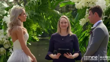 Ade­laide Bridal Em­po­ri­um worn by (Stacey Hampton) in Married at First Sight Season 7