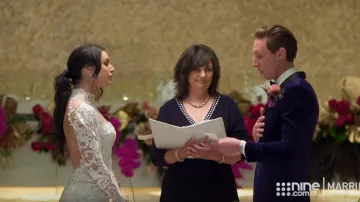 Nuku boutique Lace Back Wed­ding Dress worn by (Aleks Markovic) in Married at First Sight Season 7