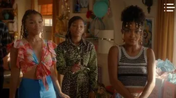 Leop­ard Print Den­im Shirt­dress worn by Sky Forster (Halle Bailey) in grown-ish Season 3 Episode 5