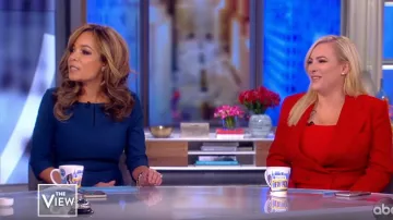 Roland Mouret Sleeve Split Neck Sheath Dress worn by Sunny Hostin on The View February 13, 2020