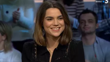 The dress shirt fluid short lace openwork Cécile Sandstone in Stage 2 the 16.02.2020