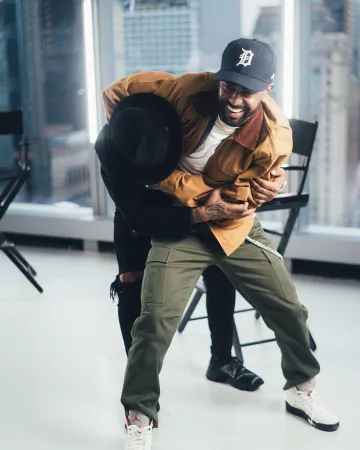 Jordan Jor­dan 5 Retro 'Fire Red' Sneak­ers of Big Sean on the Instagram account @bigsean