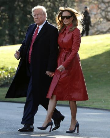 Gafas de sol Elizabeth y James Adler usadas por los Institutos Nacionales de Salud Melania Trump en Bethesda 14 de febrero de 2020
