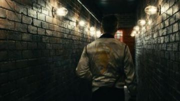 Satin white jacket with embroidered Scorpion in Yellow worn by The Driver (Ryan Gosling) as seen in Drive