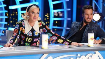 Knit Flower dress in black worn by Katy Perry as seen in American Idol February, 2020