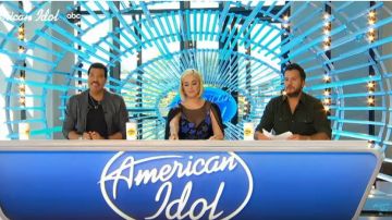 Azzaro Blue Dress worn by Katy Perry on American Idol February 16, 2020