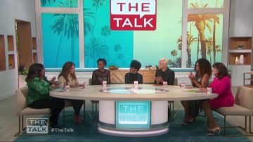 Inc international concepts An­i­mal-Print Wrap Top worn by Sheryl Underwood on The Talk February 17, 2020