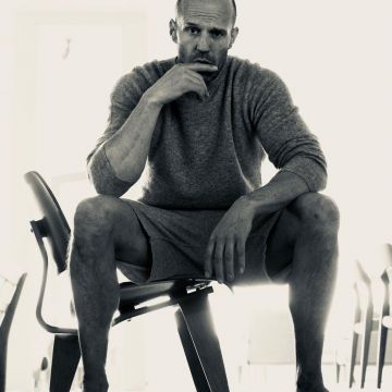 Light Grey Fleece Sweatshirt worn by Jason Statham on the Instagram account @jasonstatham