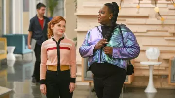 Multicolor bomber jacket worn by Mo (Alex Newell) as seen in Zoey's Extraordinary Playlist (Season 1)