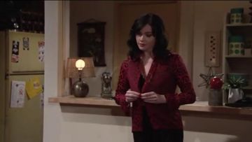 The blouse from Alice + Olivia worn by Tessa Porter (Cait Fairbanks) in the series the fires of love