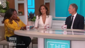 Kobi halperin Eliza V-Neck Long-Sleeve Em­bell­ished Silk Blouse worn by Sheryl Underwood on The Talk February 13, 2020
