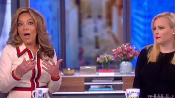 Gucci Gros­grain-trimmed Stretch-crepe Dress worn by Sunny Hostin on The View February 18, 2020