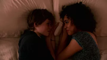 Blue leopard dress worn by Dina (Sofia Bryant) in I Am Not Okay with This (S01E03)