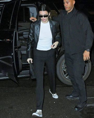 Danielle Guizio Classic Leather Blazer worn by Kendall Jenner Soho February 13, 2020