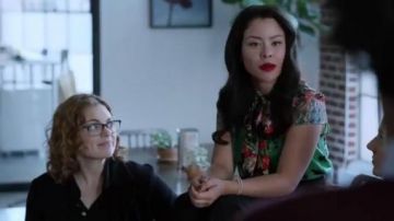 Green Flo­ral Blouse worn by Mariana Adams Foster (Cierra Ramirez) in Good Trouble Season 2 Episode 16