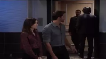 Allsaints Adeliza Plume Shirt in Pink worn by Anna Devane (Finola Hughes) as seen on General Hospital February 19, 2020