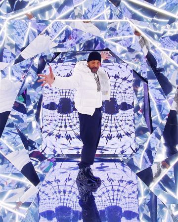 White Moncler Hooded Quilted Jacket worn by Will Smith on the Instagram account @willsmith