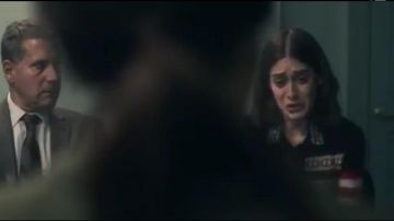 Striped Knit Polo Tee worn by Josie Buhrman (Lizzy Caplan) in Truth Be Told Season 1 Episode 8