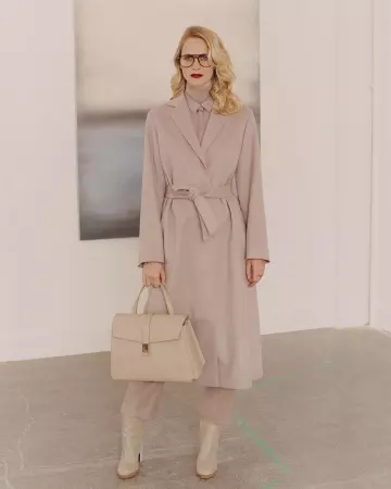 Cashmere Wrap Coat worn by Poppy Delevingne on her Instagram account @poppydelevingne