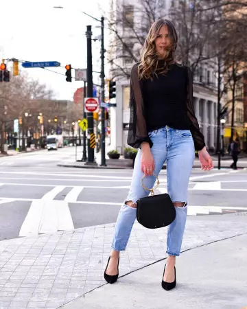 Talon Pompes Noir de Meghan Basinger sur l'Instagram account @megbasinger