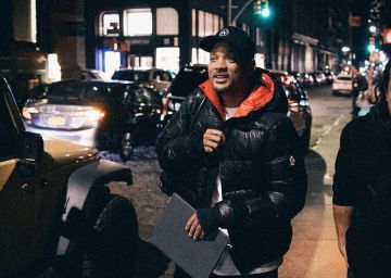 Black Orange Puff Jacket worn by Will Smith on the Instagram account @willsmith