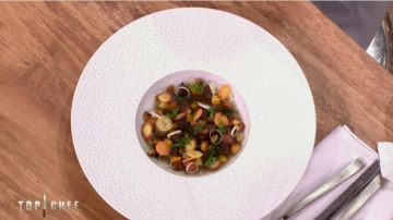 The soup plate of David in Top Chef