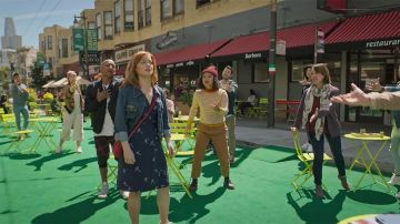 Wilfred Printed Mirabelle blue dress worn by Zoey (Jane Levy) as seen in Zoey's Extraordinary Playlist (Season 1)