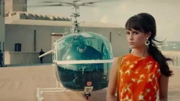 Orange Print Dress of Gaby (Alicia Vikander) in The Man from U.N.C.L.E.