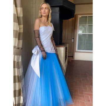 Rodarte Silk And Tri Toned Tulle Gown worn by Brie Larson Naacp Image Awards February 21, 2020