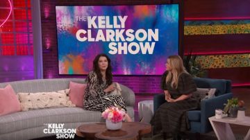 Veronica beard Mavis an­i­mal-print Silk-chif­fon Mi­di Dress worn by Lauren Graham on The Kelly Clarkson Show February 21, 2020