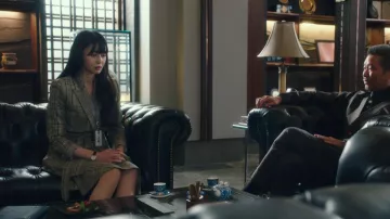 Check Un­bal­ance Slit Skirt in Yel­low worn by Oh Soo Ah (Kwon Nara) in Itaewon Class Episode 3