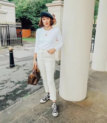 Pantalones de pana de Gabie en la cuenta de Instagram @gabriellebassett