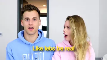Light Blue Hoodie worn by Tal Fishman in the YouTube video I Read My BOYFRIEND'S Instagram DM's **He Was Nervous**