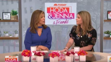 Adrianna papell Fan­cy Crepe Ruf­fle Dress worn by Hoda Kotb On Today February 26, 2020