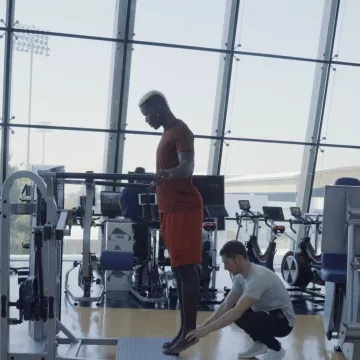 Short rouge adidas de Paul Pogba sur le compte Instagram de @paulpogba