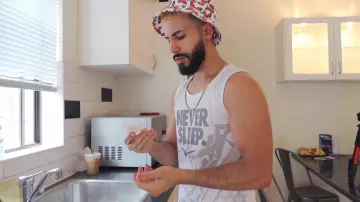NIKE (Never Sleep) Logo Print Tank Top worn by Adam Saleh in Why I Cried For Kobe Bryant.. (RIP)