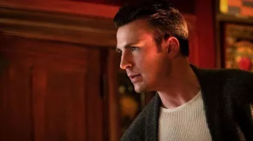 Gray Cardigan of Ransom Drysdale (Chris Evans) in Knives Out