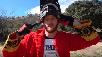 Versace I Love Baroque Bathrobe worn by Logan Paul in the YouTube video His Girl Forgot that She Slid in my DMs (Exposed)