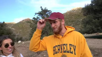 Red Baseball Cap worn by Logan Paul in the YouTube video His Girl Forgot that She Slid in my DMs (Exposed)