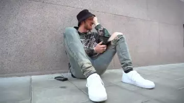 Vintage Torn Jeans worn by Logan Paul in the YouTube video Visiting the Dog that Killed Maverick