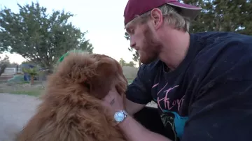 Rolex Datejust II 41mm Ice Blue Dial Ref 218206 worn by Logan Paul in the YouTube video Visiting the Dog that Killed Maverick