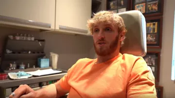 Orange Pumpkin T-Shirt worn by Logan Paul in the YouTube video My Dark Confession to Mike’s Girlfriend...