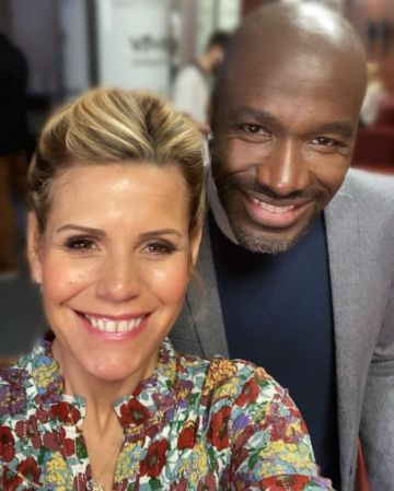 The dress midi col tunisian voile printed floral multicolored Ba&sh of Laura Tenoudji on the account Instagram of @lauratenoudji