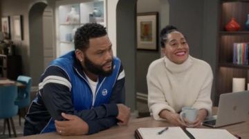 Blanc Tricot Chandail porté par arc-en-ciel Johnson (Tracee Ellis Ross), en black-ish Saison 6 Épisode 17