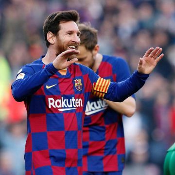 Camiseta oficial barcelone de Lionel Messi en la cuenta de Instagram @leomessi