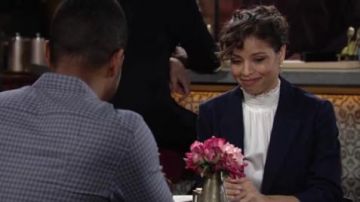 Kobi halperin Vel­ma Blouse worn by Elena Dawson (Brytni Sarpy) as seen on The Young and the Restless February 27, 2020