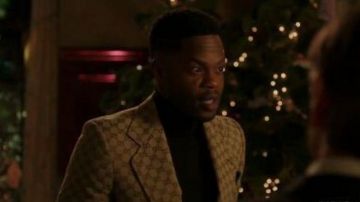 Chameau Jacquard Blazer imprimé porté par Jeff Colby (Sam Adegoke) dans la Dynastie Saison 3 Épisode 14