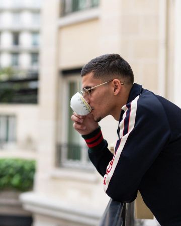 Chaqueta de jogging Gucci de Houssem Aouar en la cuenta de Instagram de @houssem_aouar