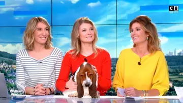 El suéter rojo de Sandrine Arcizet en William al mediodía del 02 03 2020